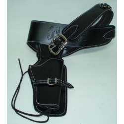 Western Leather Gun Belt, (Black)