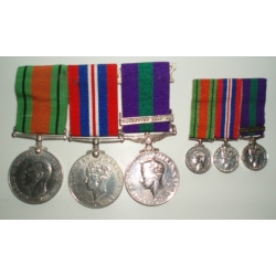 British Three medal Group, WWII & G.S.M. Palestine 45-48