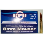 8mm Mauser 198gr. FMJ, (20rds) $39.95