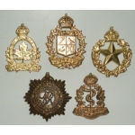 Lot Of 5 WWII Cdn Cap Badges, (orig) - B