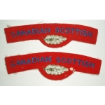 Canadian Scottish Cloth Shoulder Titles, Pair