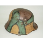 WWI German M16 Camouflage Helmet, (orig)