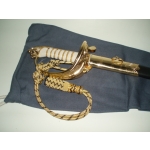 Brit/Cdn M1827 Pattern Naval Officers Sword, Knot & Bag, (CRIII)