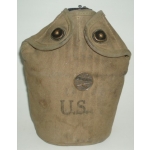 WWII US Canteen, (enamel) & Carrier, (orig)